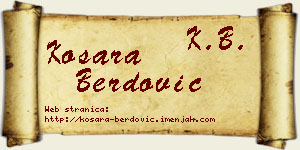 Kosara Berdović vizit kartica